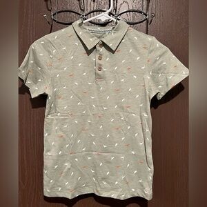 Boys Green Polo shirt with dinosaurs